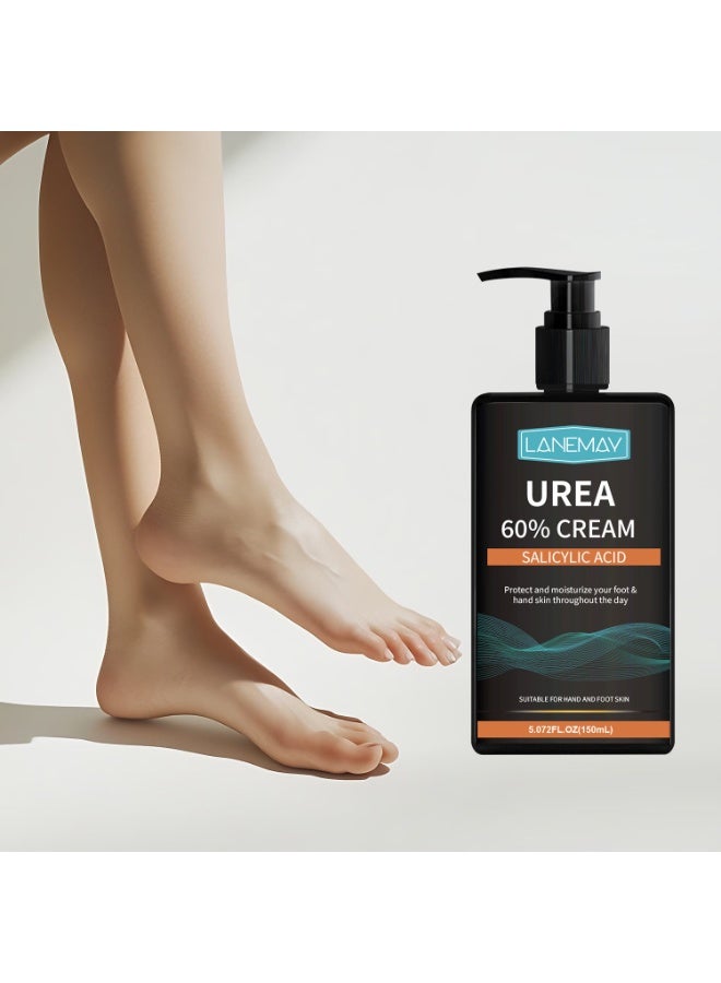 LANEMAY 60% Urea Cream with Salicylic Acid – Intensive Moisturizing for Extremely Dry, Rough, Cracked Skin on Hands & Feet, Non-Greasy, Fast-Absorbing Formula - Image 1